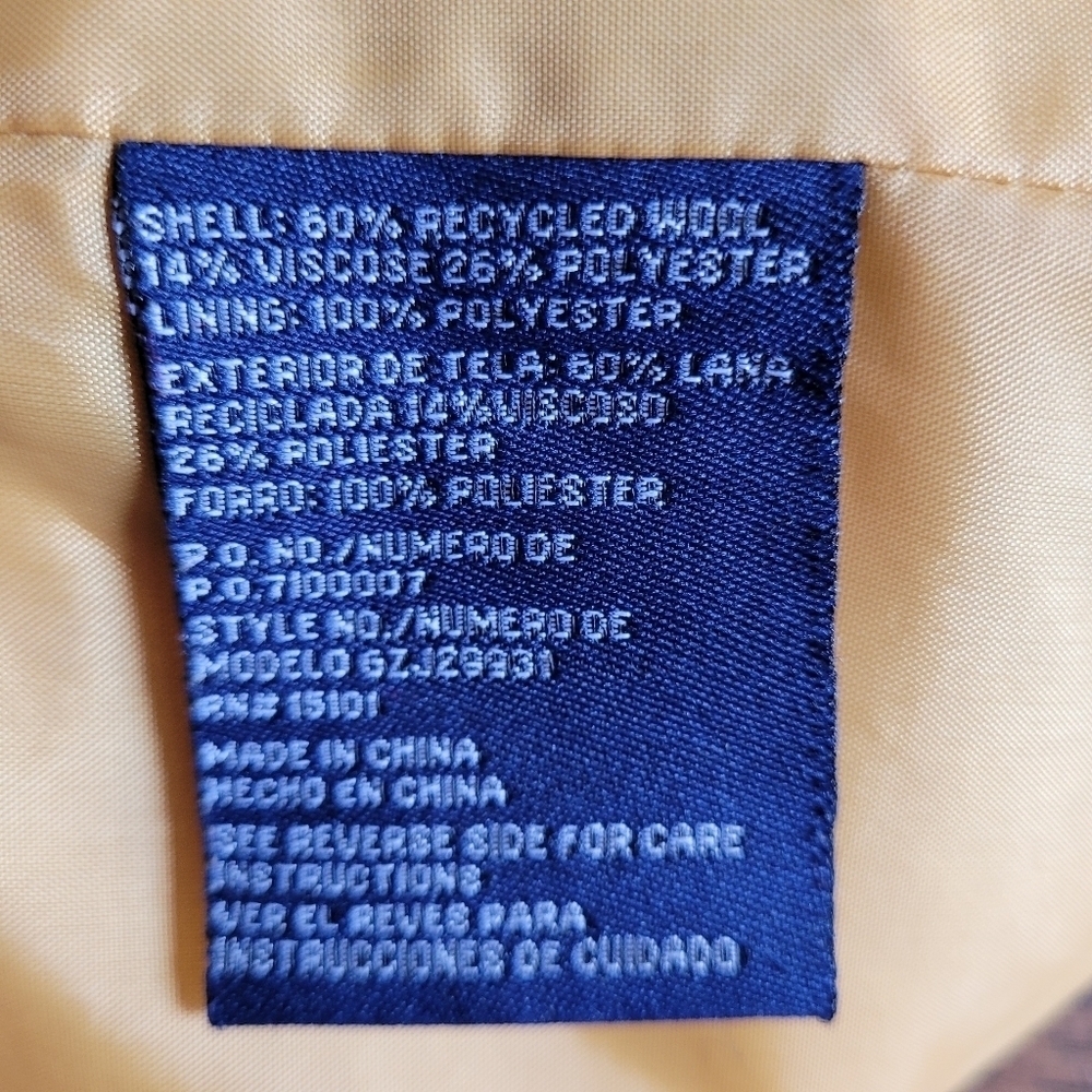 Green With Envy Mustard Yellow Wool Pea Coat Jacket Size Women's Small - Picture 14 of 15